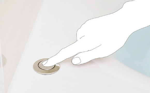 プッシュワンウェイ排水栓(メタル調)